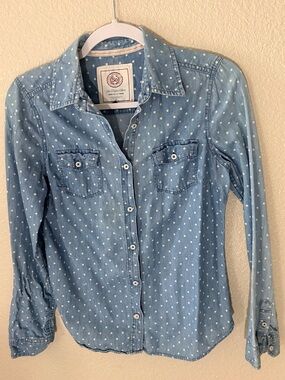 SO Light Blue Polka Dot Shirt
